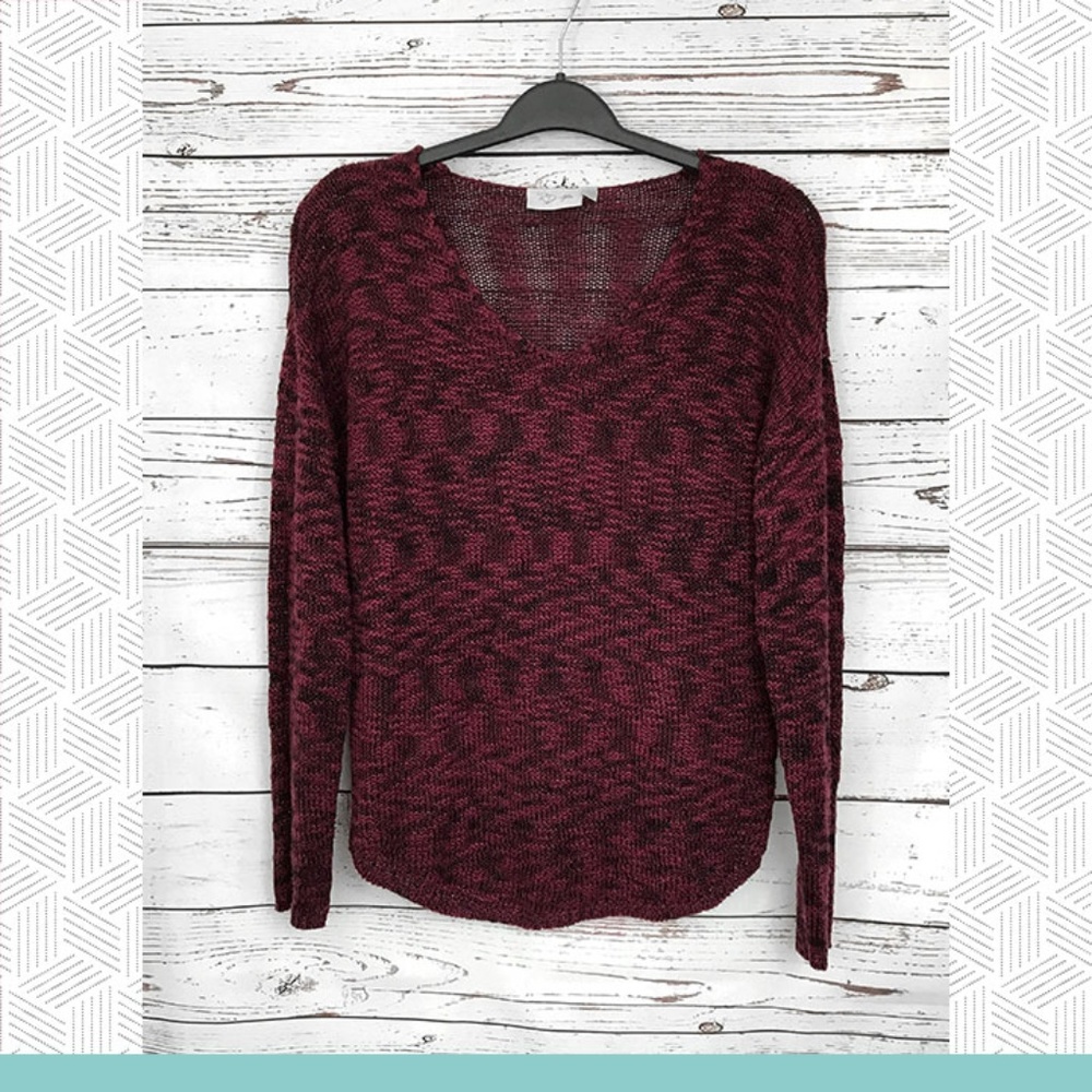 RD Style - Maroon V-Neck Sweater